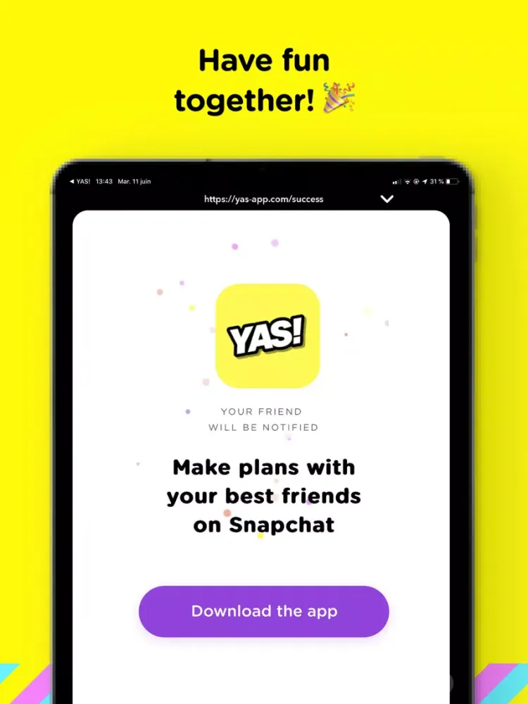 تصاویر YAS! Make Plans With Friends iPad 