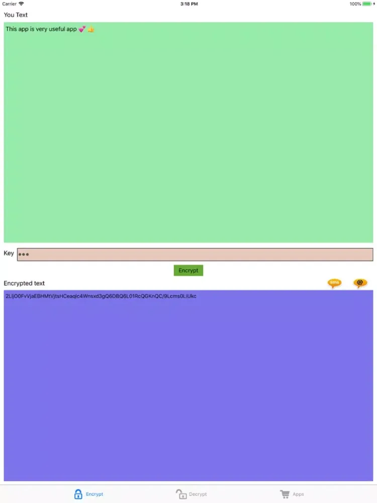 Скриншоты Text Secure iPad 