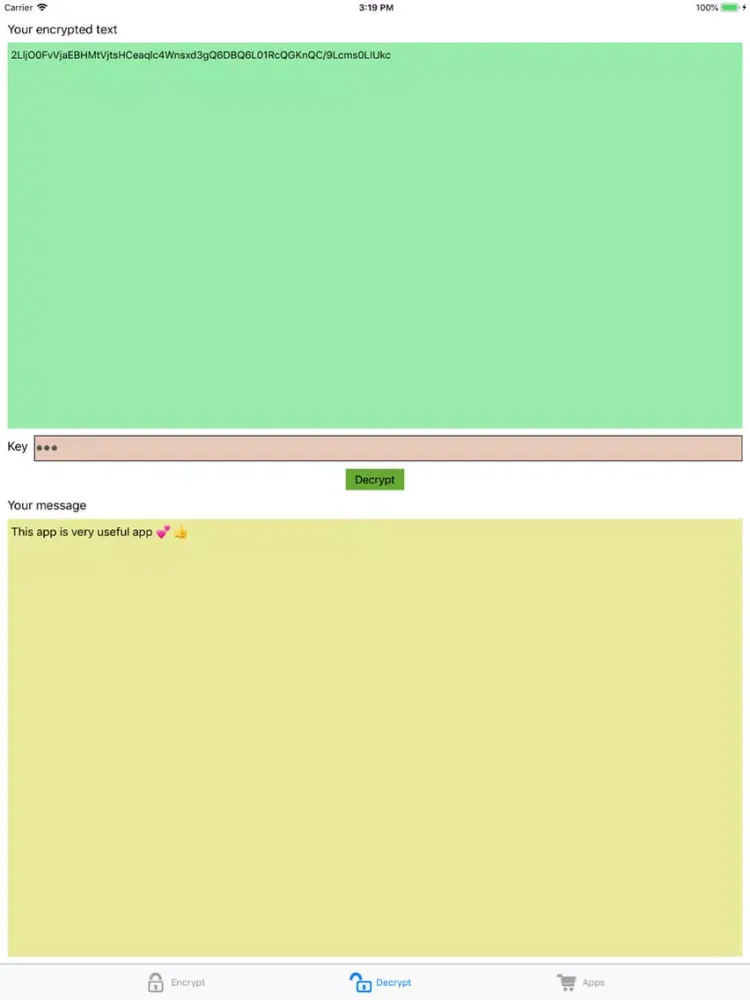 Скриншоты Text Secure iPad 