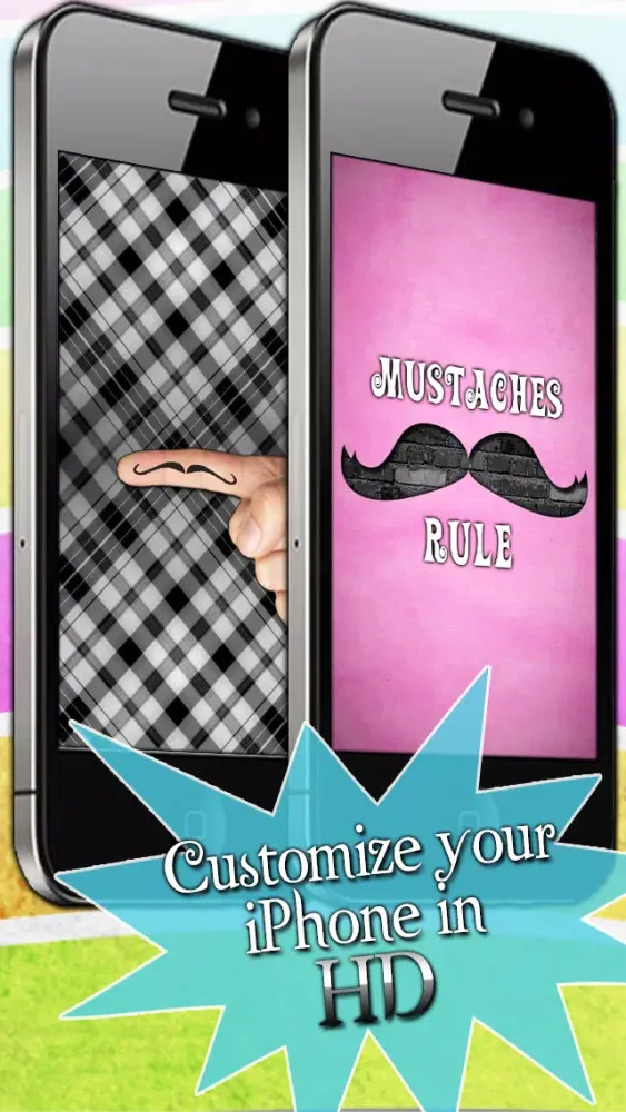 تصاویر Mustache Mania for iOS7! - FREE HD Theme and Wallpaper Creator