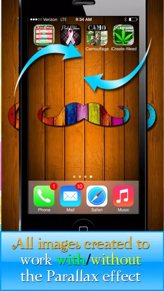 تصاویر Mustache Mania for iOS7! - FREE HD Theme and Wallpaper Creator