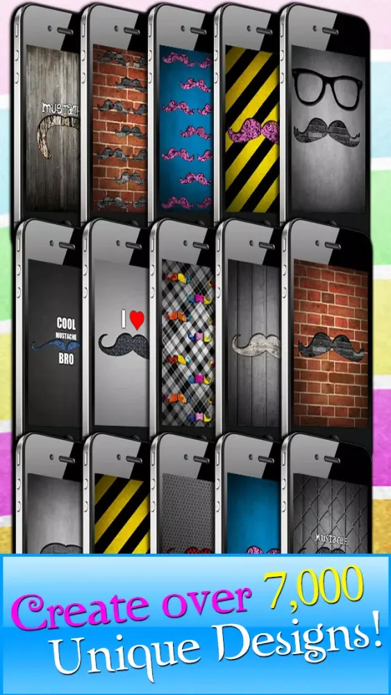 تصاویر Mustache Mania for iOS7! - FREE HD Theme and Wallpaper Creator