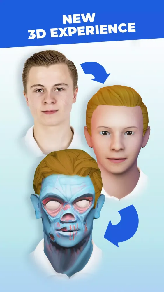 Head morph: photo warp 3D face Ekran Görüntüleri