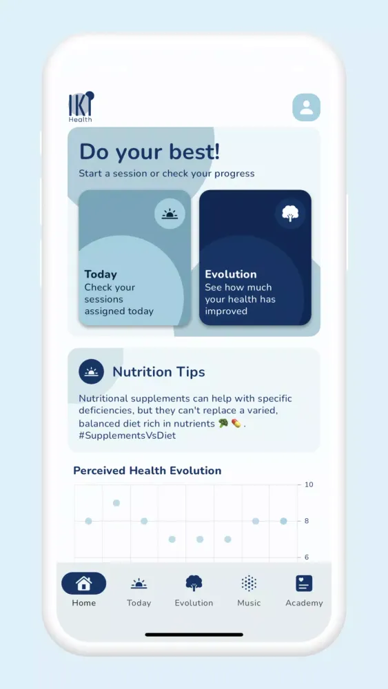 Capturas de tela do IKI Health App