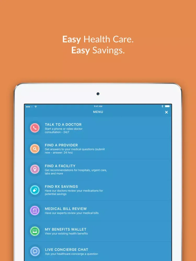 Capturas de pantalla de GoHealth Access iPad 