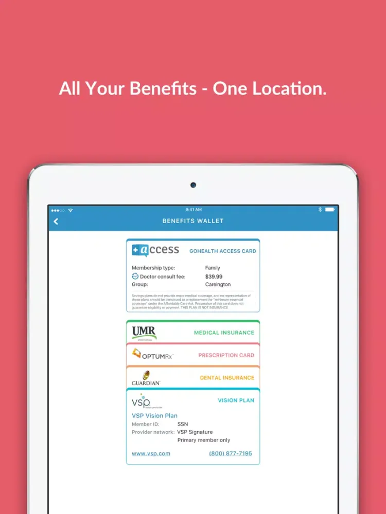 Capturas de pantalla de GoHealth Access iPad 