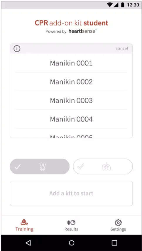 CPR add-on kit Student Screenshots