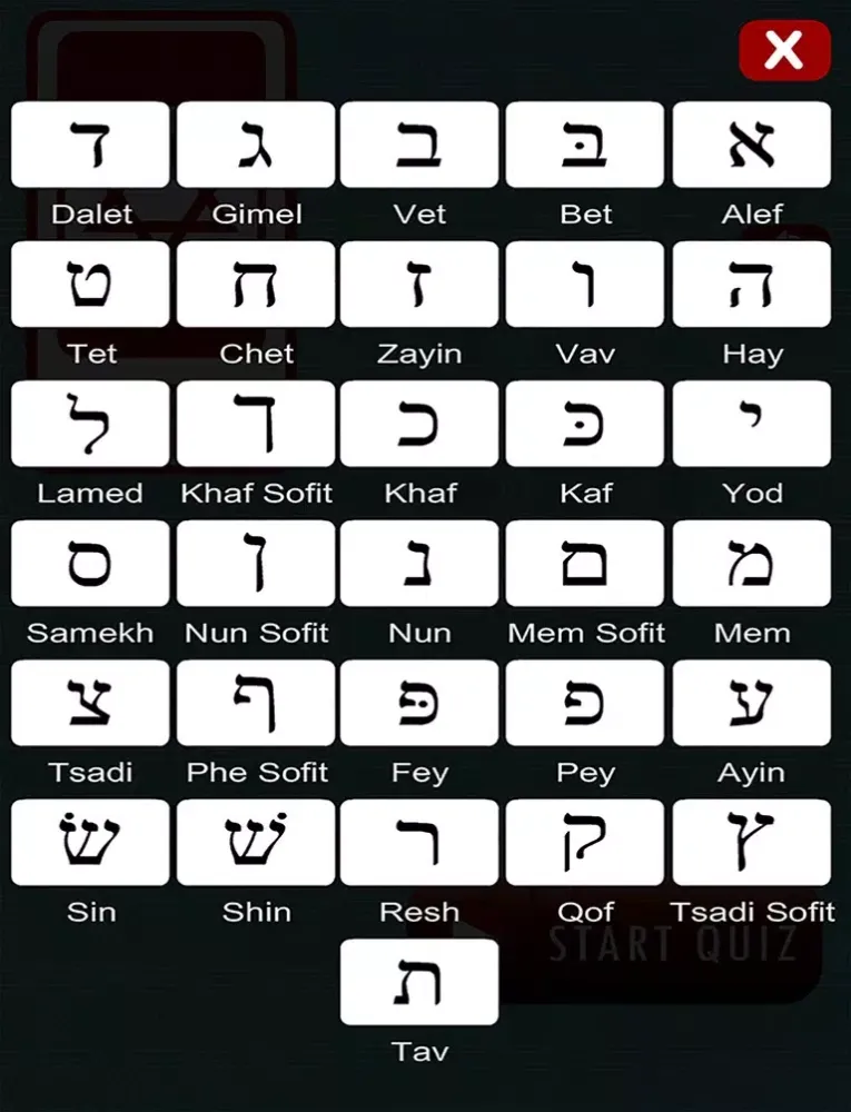 Hebrew Alhphabet Quiz (Multiple Choice) iPad  Ekran Görüntüleri