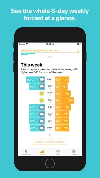 Hello Weather: Forecast & Maps應用截圖