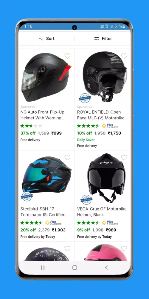 Zrzuty ekranu Helmet Online Shopping App