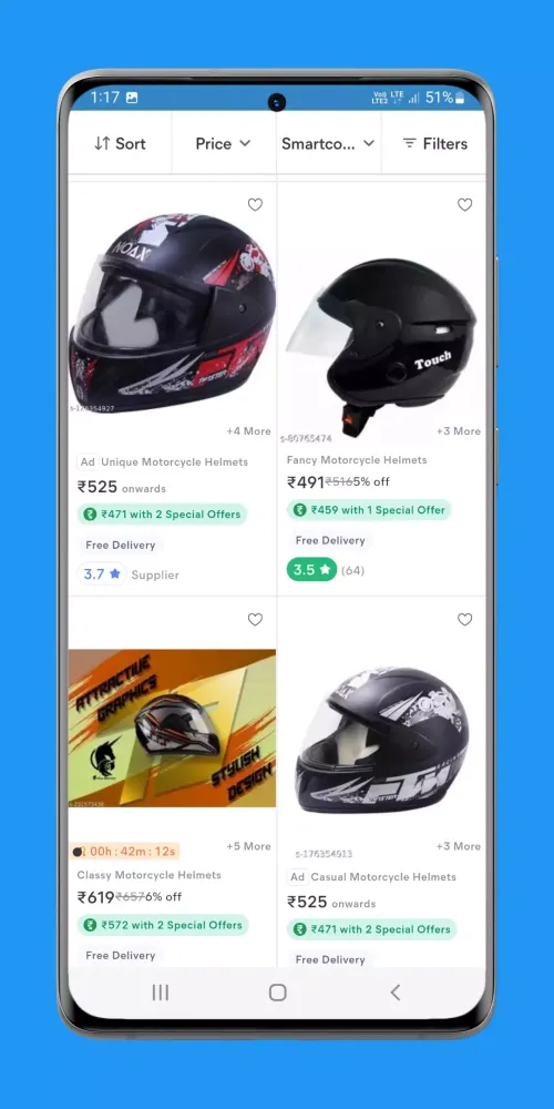 Zrzuty ekranu Helmet Online Shopping App