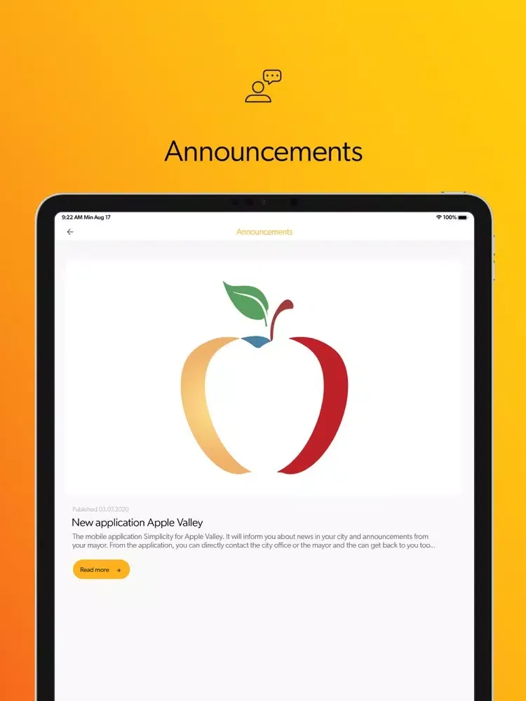 Capturas de tela do Apple Valley Simplicity iPad 