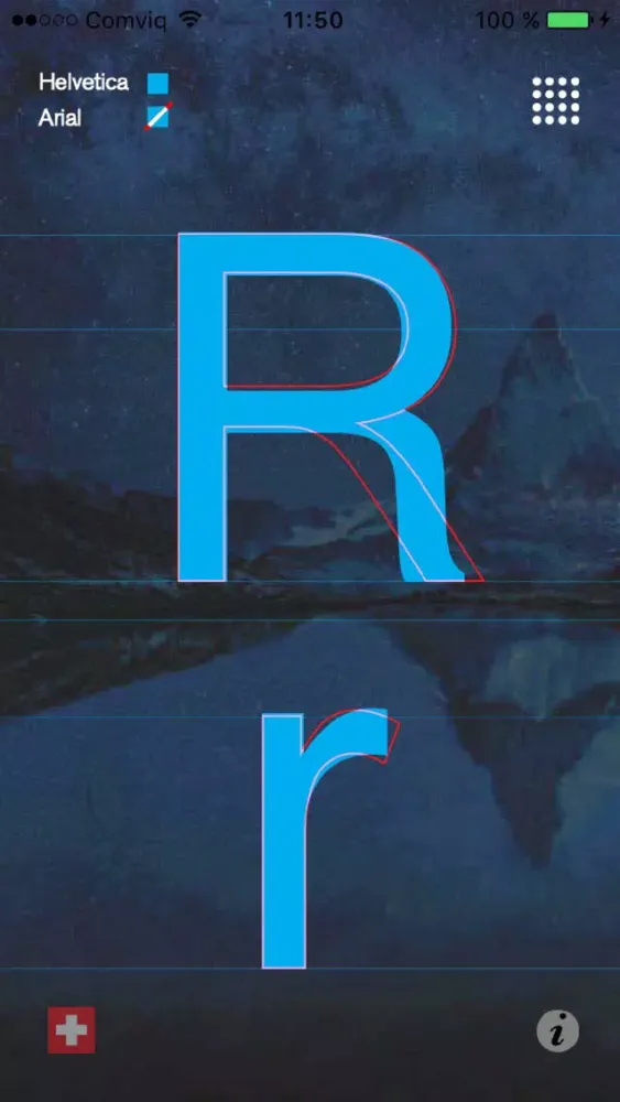 Zrzuty ekranu Helvetica vs Arial