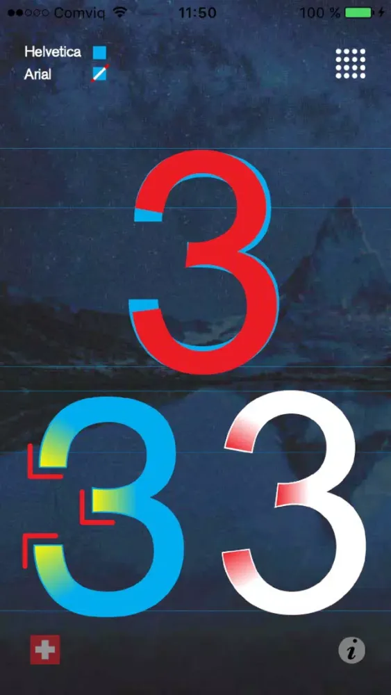 Zrzuty ekranu Helvetica vs Arial