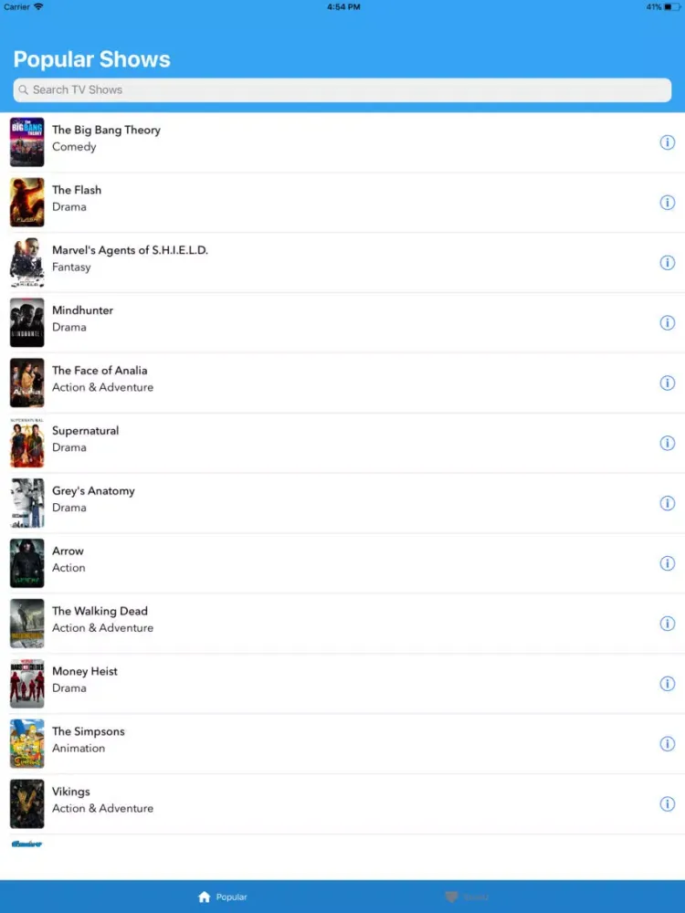 Capturas de pantalla de TV Show Tracker iPad 