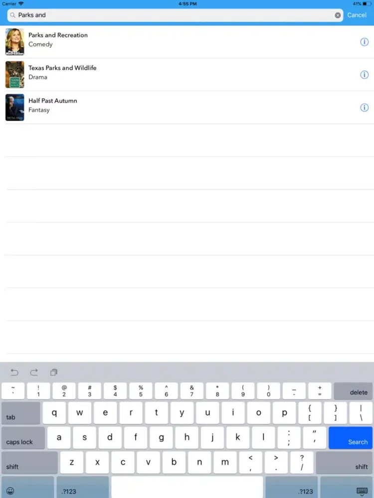 Capturas de pantalla de TV Show Tracker iPad 