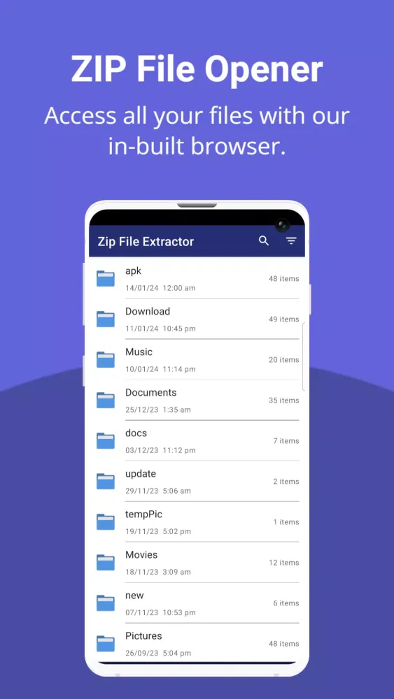 Zrzuty ekranu Zip File Extractor