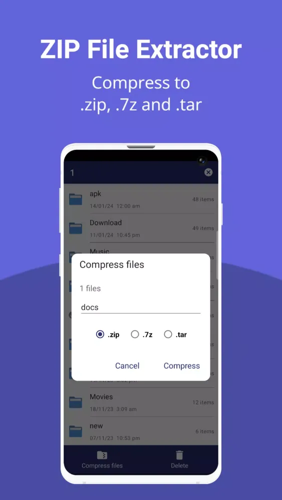 Zrzuty ekranu Zip File Extractor