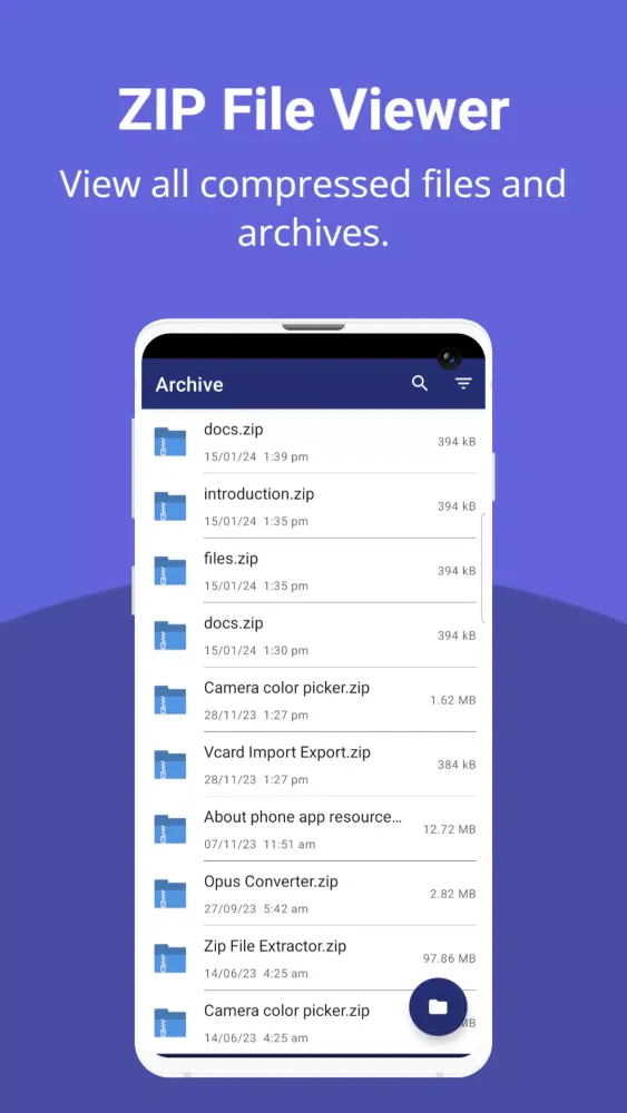 Zrzuty ekranu Zip File Extractor