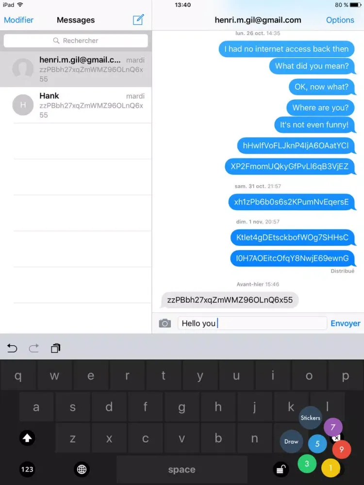 Captures d'écran de SnapMessages iPad 