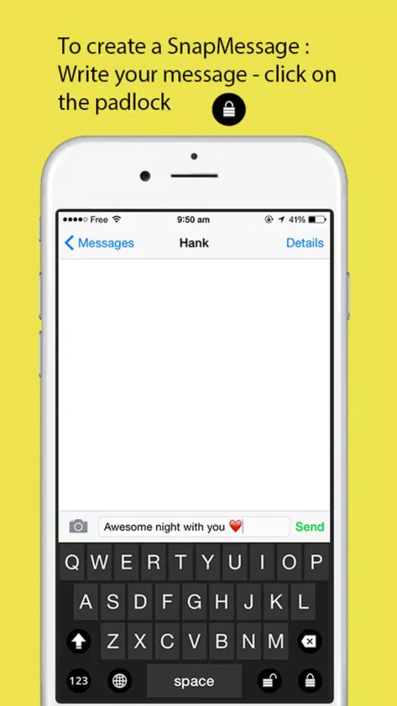 Captures d'écran de SnapMessages