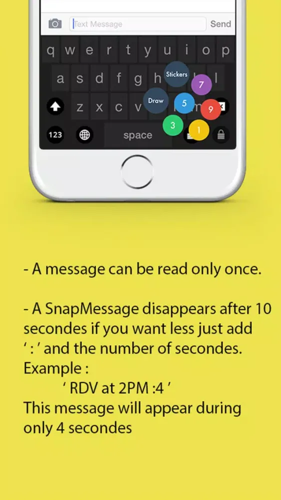 Captures d'écran de SnapMessages