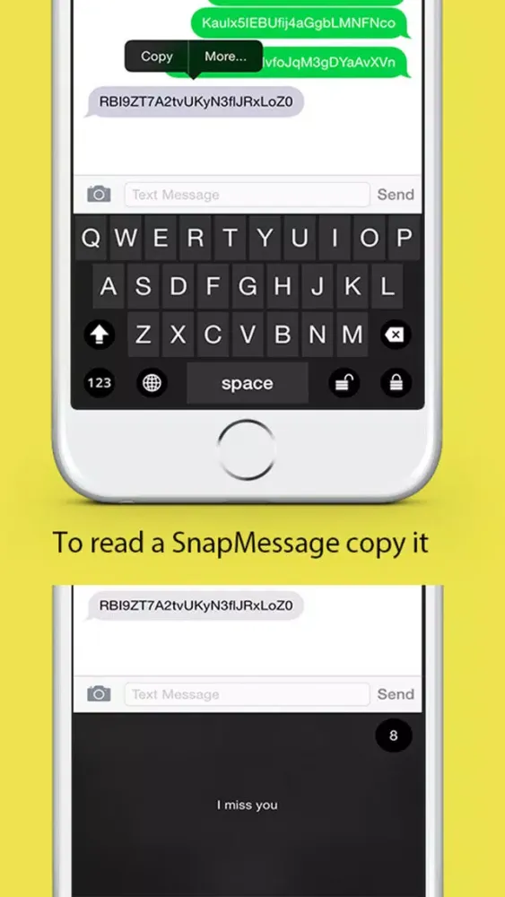 Captures d'écran de SnapMessages