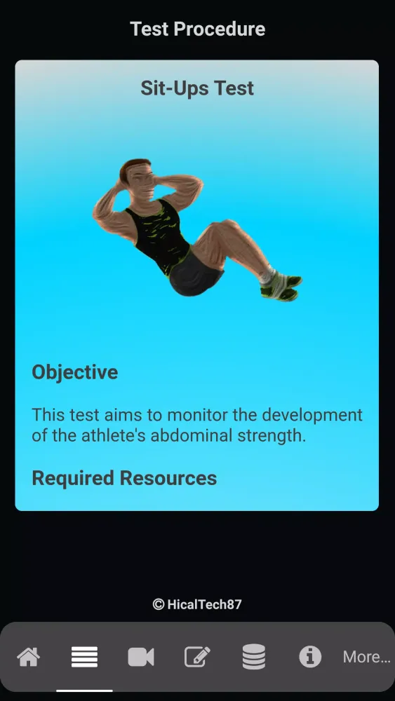 Sit-Ups Test سکرین شاٹس