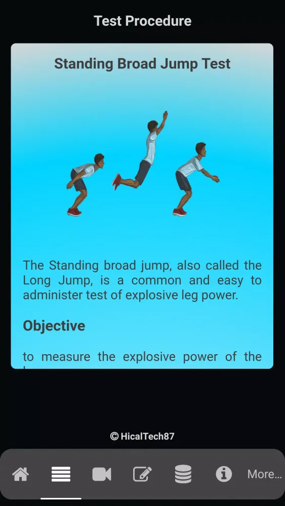 Standing Broad Jump Test Screenshots