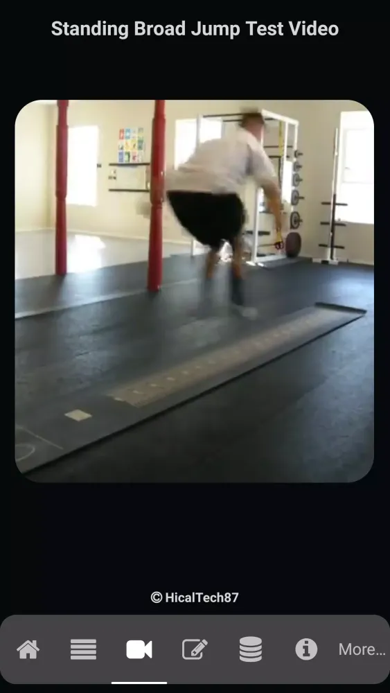 Standing Broad Jump Test Screenshots