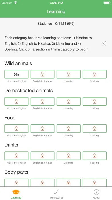 Hidatsa Vocab Builder Screenshots