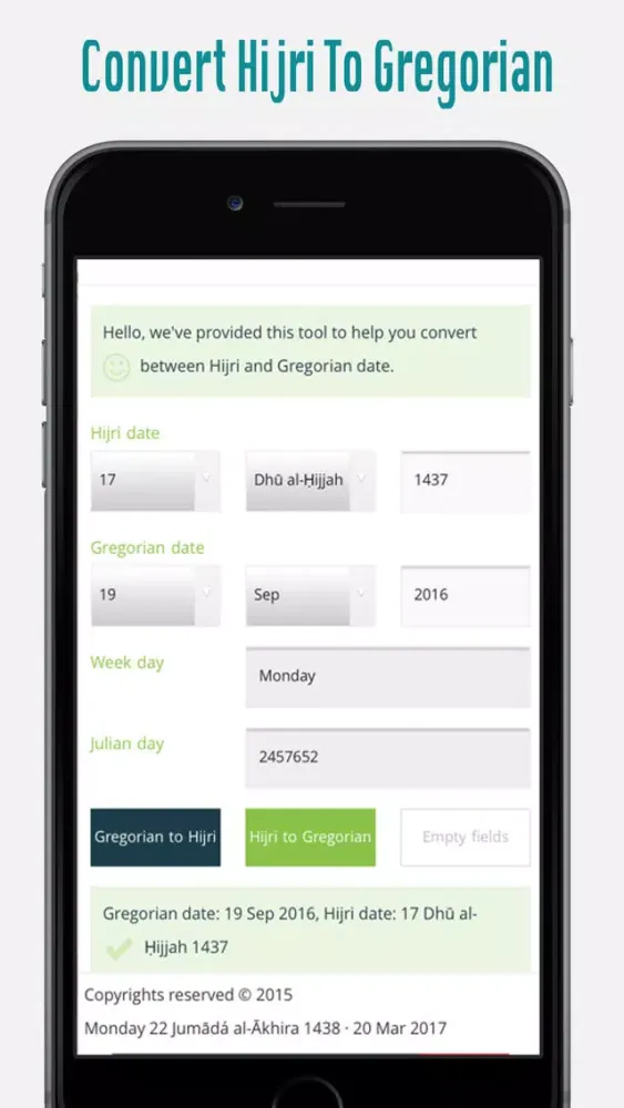 Screenshot di Hijri Gregorian Converter