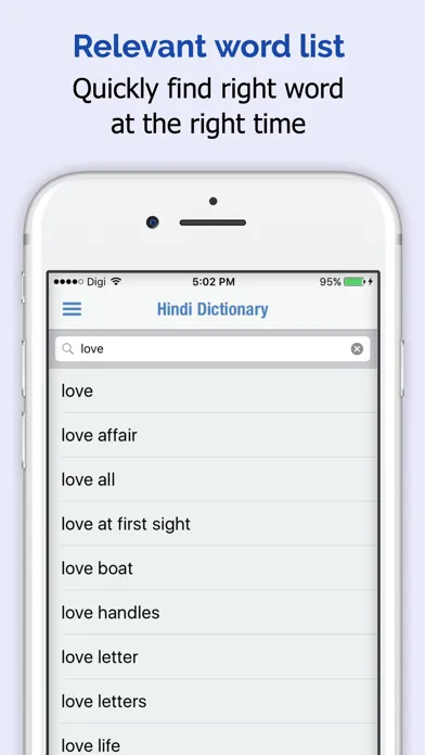 Tangkapan layar Hindi Dictionary Premium