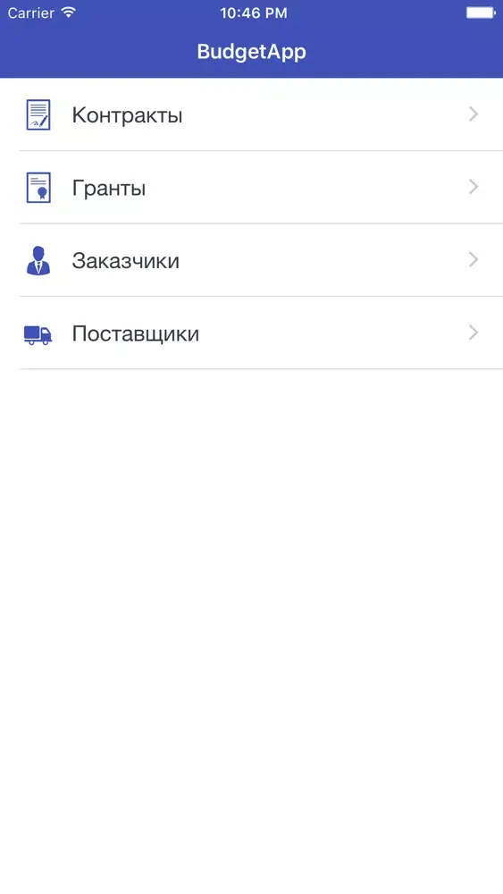 BudgetApp - информация о гос.контрактах, грантах, заказчиках и поставщиках 스크린샷
