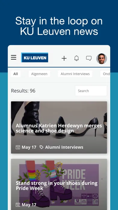 Tangkapan skrin KU Leuven Connect