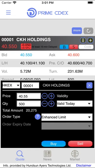 Capturas de tela do Prime Cdex Securities Limited