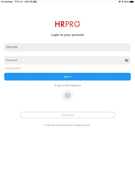 COLC HRPRO App iPad 應用截圖