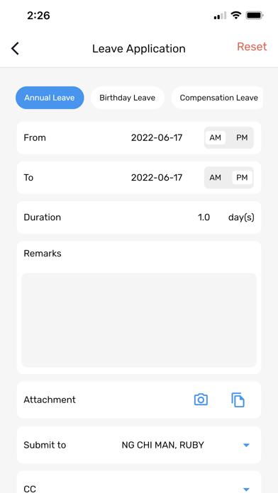 Zrzuty ekranu COLC HRPRO App