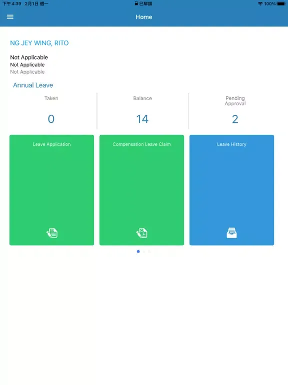 Zrzuty ekranu COLC HRMS Mobile App iPad 