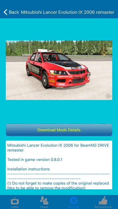 Ảnh chụp màn hình của Mods for BeamNG Drive