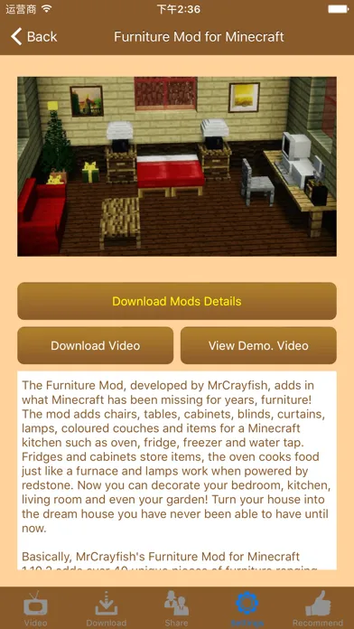 Latest Furniture Mods for Minecraft (PC) سکرین شاٹس