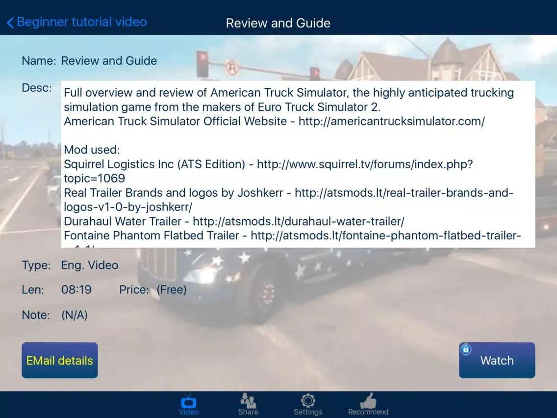 Capturas de tela do Video Walkthrough for American Truck Simulator iPad 