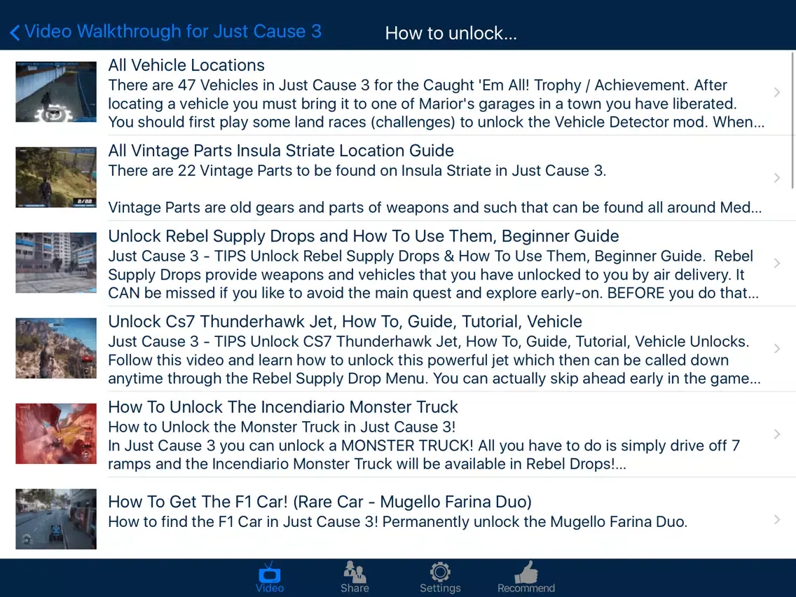 Video Walkthrough for Just Cause 3 iPad  Ekran Görüntüleri