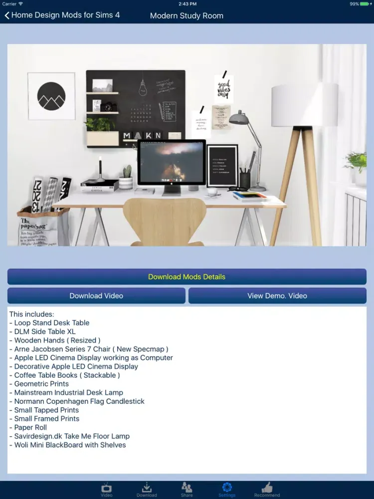 Home Design Mods for Sims 4 iPad 應用截圖