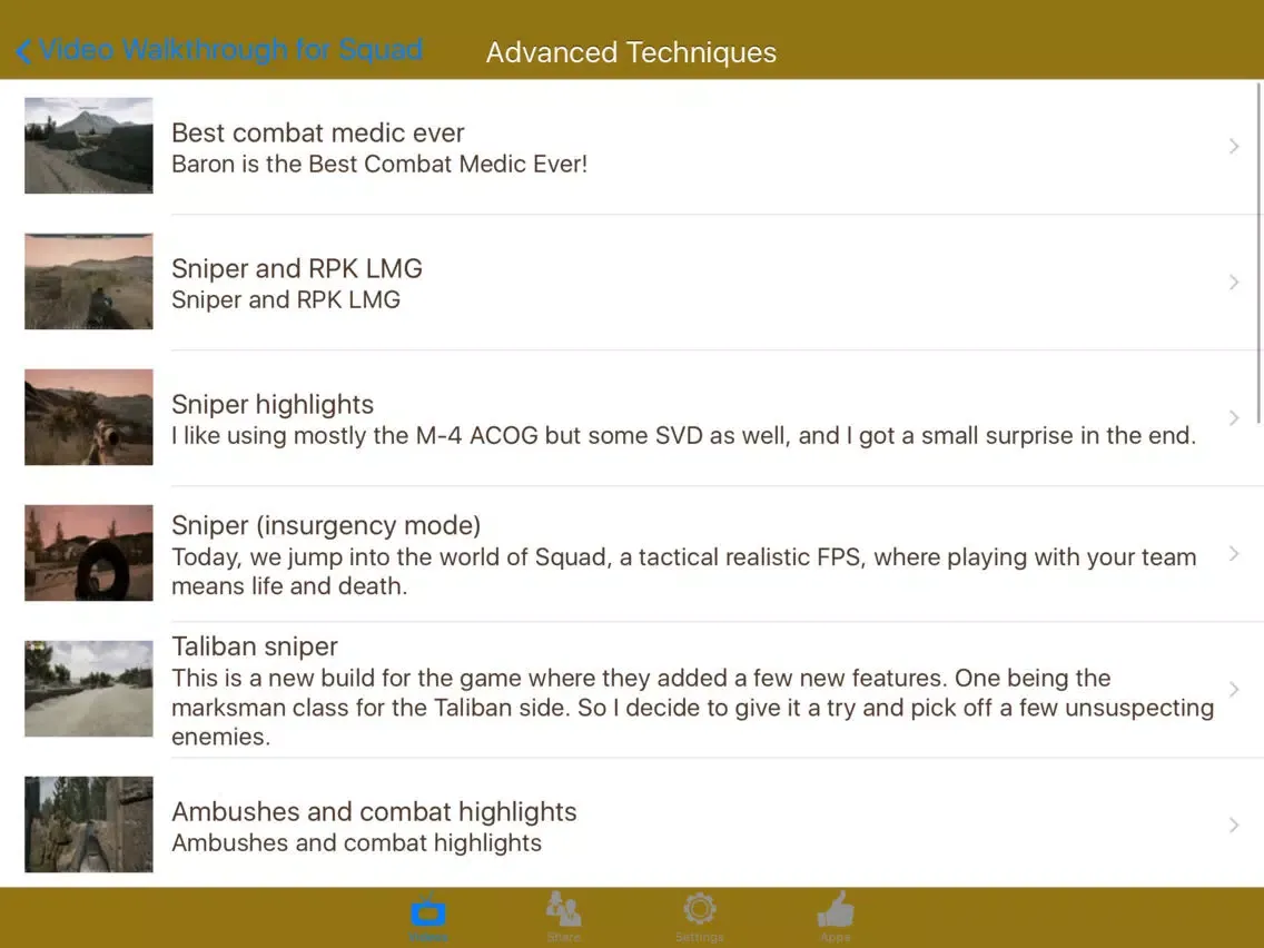 Ảnh chụp màn hình của Video Walkthrough for Squad iPad 