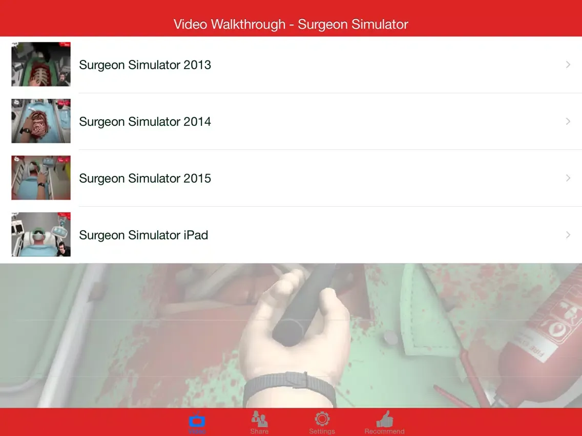 Zrzuty ekranu Video Walkthrough for Surgeon Simulator Series iPad 