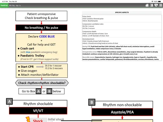 Paediatric calculator iPad  Screenshots