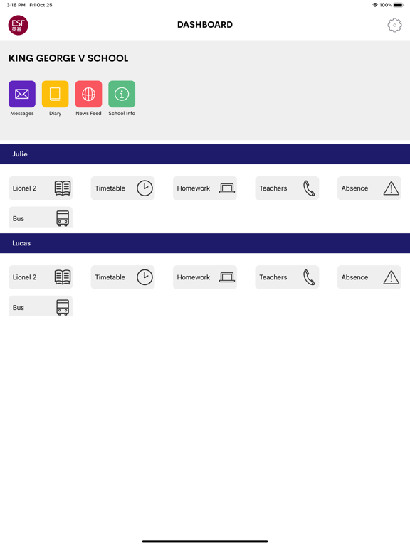ภาพหน้าจอของ ESF App iPad 