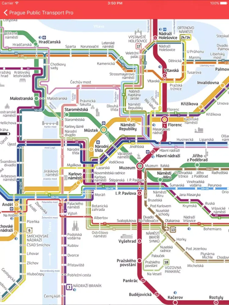 Prague Public Transport Pro iPad  Screenshots