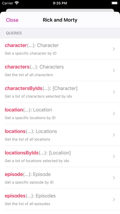 Zrzuty ekranu Graphite GraphQL